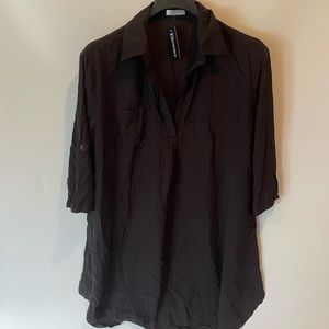 Ekouar Women's Swimsuit Beach Cover Up Shirt Black Sz. 2XL